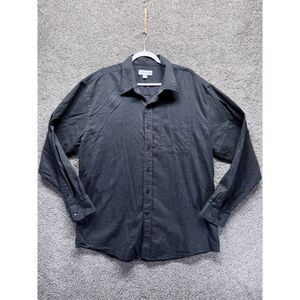 Cutter Buck Shirt Mens XXL  Button Down Gray Black Pocket Cotton Blend Geometric